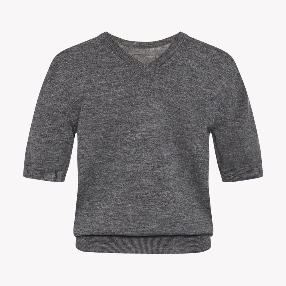 The Row Reversible Paolo Gray V-Neck Sweater